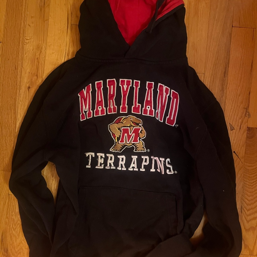 Stadium Athletics Black and Red Maryland Terrapins Hoodie